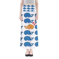 Fish Animals Whale Blue Orange Love Maxi Skirts