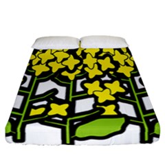 Flower Floral Sakura Yellow Green Leaf Fitted Sheet (california King Size)