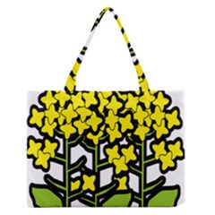 Flower Floral Sakura Yellow Green Leaf Medium Zipper Tote Bag by Mariart