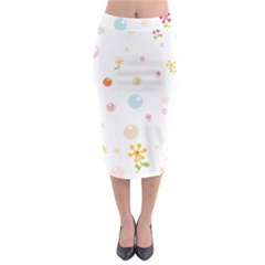 Flower Floral Star Balloon Bubble Midi Pencil Skirt by Mariart