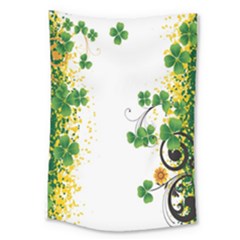 Flower Shamrock Green Gold Large Tapestry by Mariart