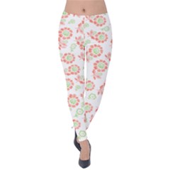 Flower Floral Red Star Sunflower Velvet Leggings by Mariart