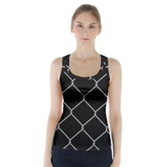 Iron Wire White Black Racer Back Sports Top by Mariart