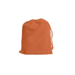 Heart Orange Love Drawstring Pouches (small) 