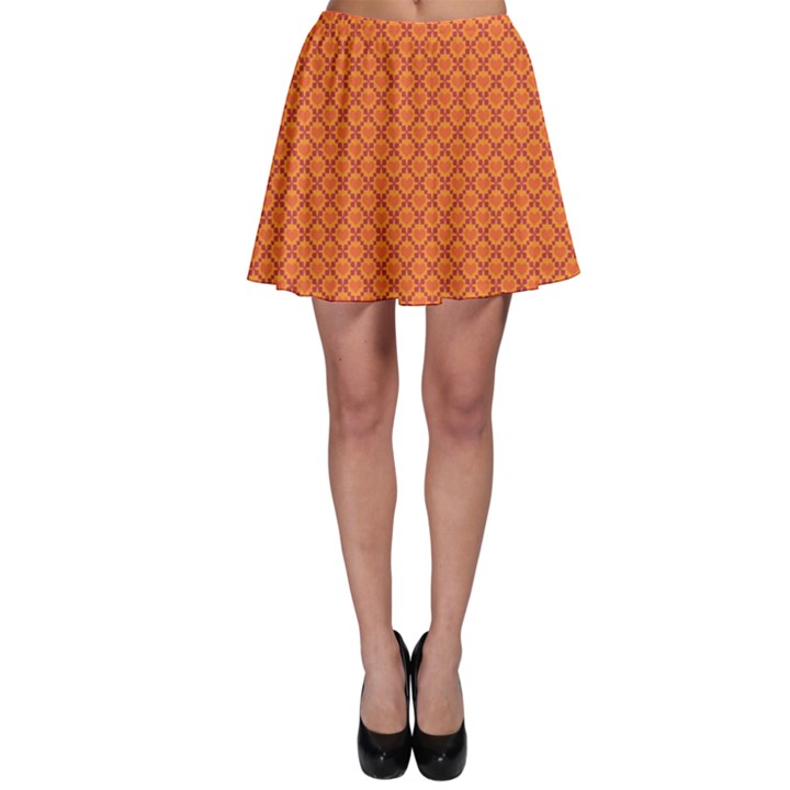 Heart Orange Love Skater Skirt