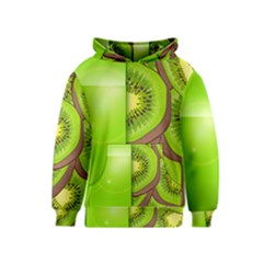 Fruit Slice Kiwi Green Kids  Pullover Hoodie by Mariart