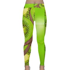 Fruit Slice Kiwi Green Classic Yoga Leggings