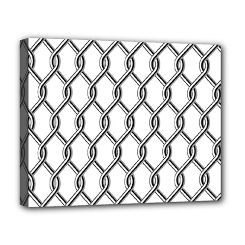 Iron Wire Black White Deluxe Canvas 20  X 16   by Mariart