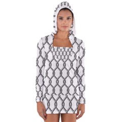 Iron Wire Black White Women s Long Sleeve Hooded T-shirt by Mariart