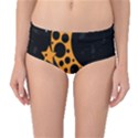 Moon Star Space Orange Black Light Night Circle Polka Mid-Waist Bikini Bottoms View1