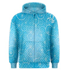 Leaf Blue Snow Circle Polka Star Men s Zipper Hoodie by Mariart