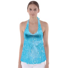 Leaf Blue Snow Circle Polka Star Babydoll Tankini Top by Mariart