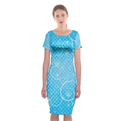 Leaf Blue Snow Circle Polka Star Classic Short Sleeve Midi Dress by Mariart