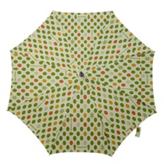 Merry Christmas Polka Dot Circle Snow Tree Green Orange Red Gray Hook Handle Umbrellas (large)