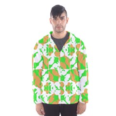 Graphic Floral Seamless Pattern Mosaic Hooded Wind Breaker (men) by dflcprintsclothing