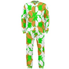 Graphic Floral Seamless Pattern Mosaic Onepiece Jumpsuit (men)  by dflcprintsclothing