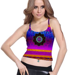Air And Stars Global With Some Guitars Pop Art Spaghetti Strap Bra Top by pepitasart