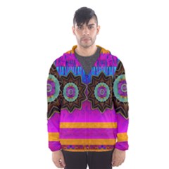 Air And Stars Global With Some Guitars Pop Art Hooded Wind Breaker (men) by pepitasart