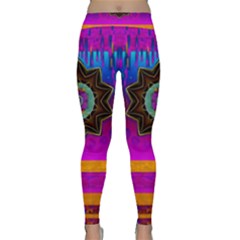 Air And Stars Global With Some Guitars Pop Art Classic Yoga Leggings by pepitasart