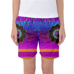 Air And Stars Global With Some Guitars Pop Art Women s Basketball Shorts by pepitasart