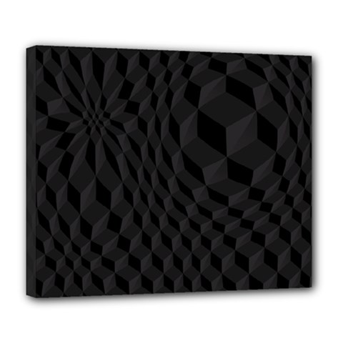 Black Pattern Dark Texture Background Deluxe Canvas 24  X 20   by Nexatart