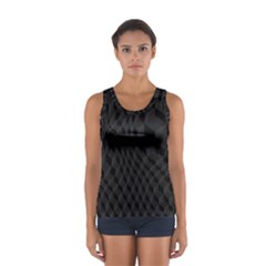 Black Pattern Dark Texture Background Women s Sport Tank Top  by Nexatart