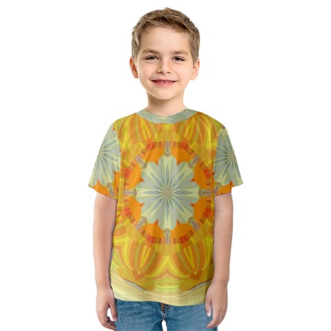 Sunshine Sunny Sun Abstract Yellow Kids  Sport Mesh Tee by Nexatart