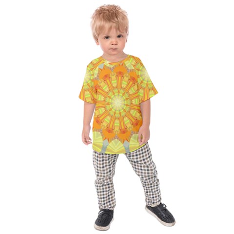 Sunshine Sunny Sun Abstract Yellow Kids  Raglan Tee by Nexatart