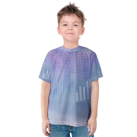 Business Background Blue Corporate Kids  Cotton Tee by Nexatart