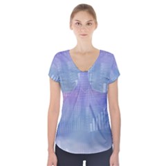 Business Background Blue Corporate Short Sleeve Front Detail Top by Nexatart