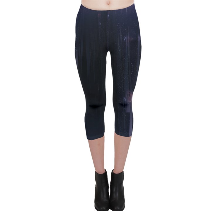 Abstract Dark Stylish Background Capri Leggings 