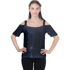 Abstract Dark Stylish Background Women s Cutout Shoulder Tee