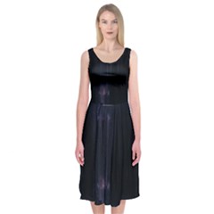 Abstract Dark Stylish Background Midi Sleeveless Dress by Nexatart