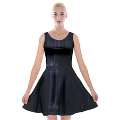 Abstract Dark Stylish Background Velvet Skater Dress by Nexatart