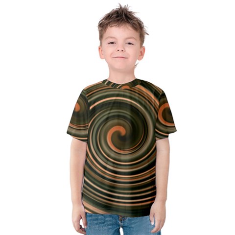 Strudel Spiral Eddy Background Kids  Cotton Tee by Nexatart