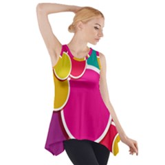 Paint Circle Red Pink Yellow Blue Green Polka Side Drop Tank Tunic by Mariart