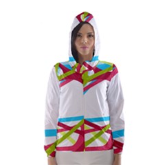 Nets Network Green Red Blue Line Hooded Wind Breaker (women) by Mariart