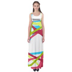 Nets Network Green Red Blue Line Empire Waist Maxi Dress