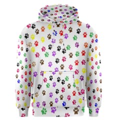 Paw Prints Dog Cat Color Rainbow Animals Men s Pullover Hoodie