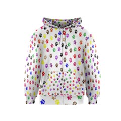 Paw Prints Dog Cat Color Rainbow Animals Kids  Zipper Hoodie by Mariart