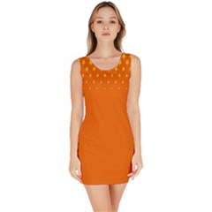 Orange Star Space Sleeveless Bodycon Dress by Mariart