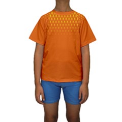 Orange Star Space Kids  Short Sleeve Swimwear by Mariart
