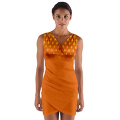 Orange Star Space Wrap Front Bodycon Dress by Mariart