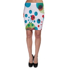 Polka Dot Circle Red Blue Green Bodycon Skirt