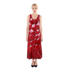 Plaid Iron Red Line Light Sleeveless Maxi Dress by Mariart