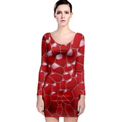 Plaid Iron Red Line Light Long Sleeve Bodycon Dress by Mariart
