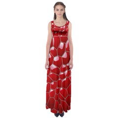 Plaid Iron Red Line Light Empire Waist Maxi Dress by Mariart