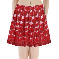 Plaid Iron Red Line Light Pleated Mini Skirt