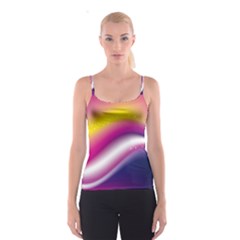 Rainbow Space Red Pink Purple Blue Yellow White Star Spaghetti Strap Top by Mariart