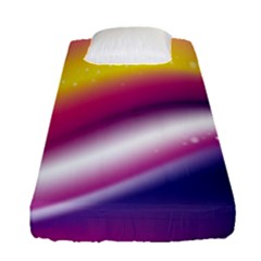 Rainbow Space Red Pink Purple Blue Yellow White Star Fitted Sheet (single Size)